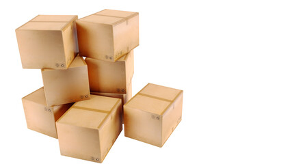 cardboard boxes isolated on a transparent background
