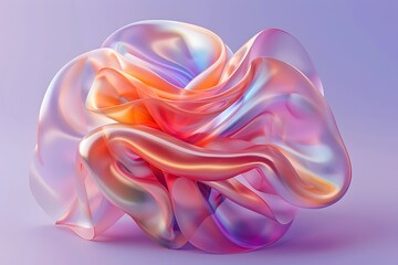 Obraz premium Iridescent Abstract Sculpture with Flowing, Translucent Colors