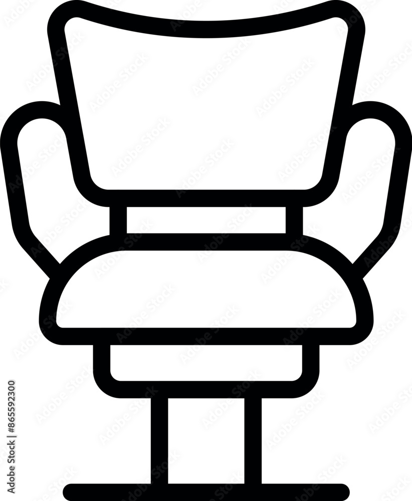 Sticker Line icon of an adjustable height barber chair, essential furniture for a professional hair salon - Stickers