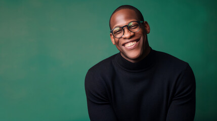 young ceo smiling, copy space