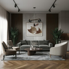 modern living room with furniture