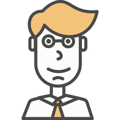 Man realtor, real estate agent vector icon