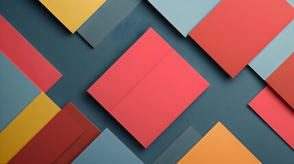 Vibrant Abstract Geometric Shapes Composition with Colorful Contrast Patterns