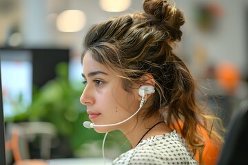 Focused Customer Service Representative at Work