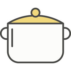 Pot kitchen utensils vector icon