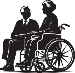 Grandparent silhouette vector