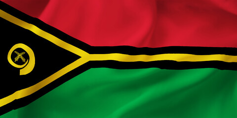 Vanuatu waving flag background.3D illustration of Vanuatu flag