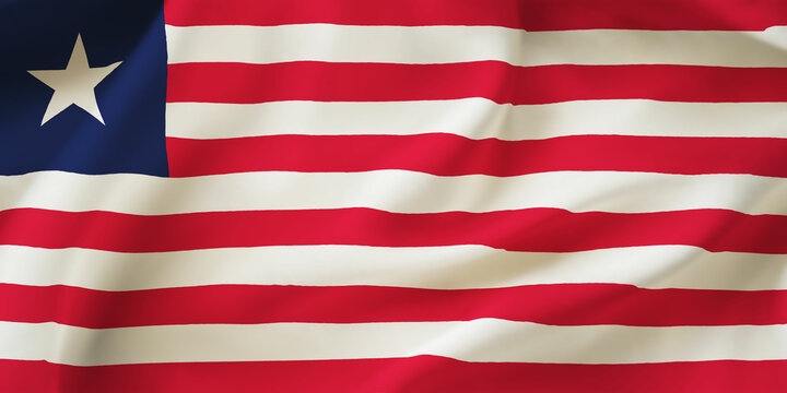 Liberia waving flag background.3D illustration of Liberia flag