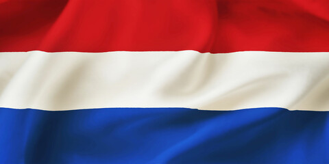 Fototapeta premium Netherlands waving flag background.3D illustration of Netherlands flag