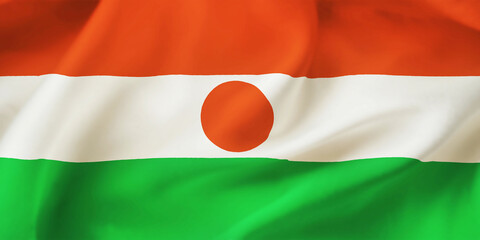 Niger waving flag background.3D illustration of Niger flag