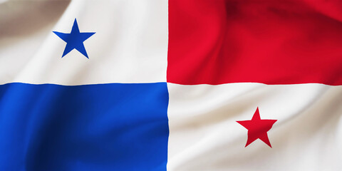 Panama waving flag background.3D illustration of Panama flag
