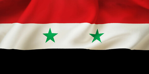 Naklejka premium Syria waving flag background.3D illustration of Syrian flag