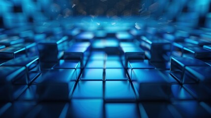 Obraz premium Futuristic Neon Corridor with a Glowing Light at the End