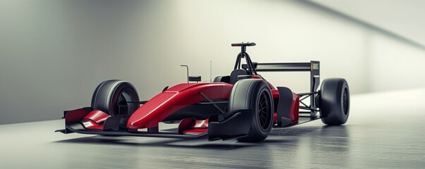 Modern Formula 1 racecar presented in a studio with clean lines, emphasizing the elegance of racing technology