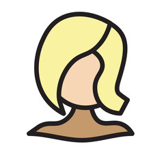 Stylish Hair Style Vector Filled Icon Design