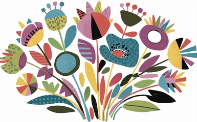 bouquet of colorful abstract flowers