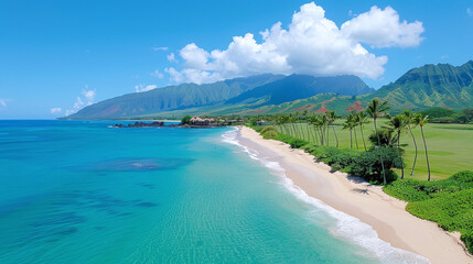 aerial view of a Hawaiian beach