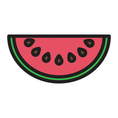 Watermelon Vector Filled Icon Design