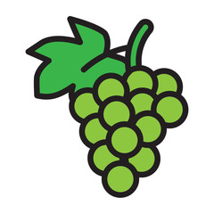 Grape Vector Filled Icon Design