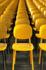 Naklejka premium Yellow chair standing out from the crowd