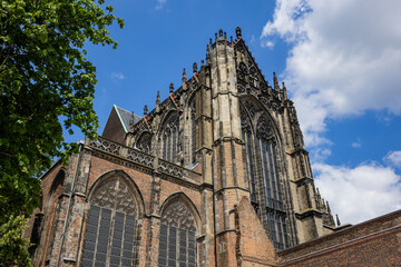 Fototapeta premium St. Martin's Cathedral or Dom Church (Domkerk, from 1254), Gothic church dedicated to Saint Martin of Tours. Utrecht, the Netherlands.