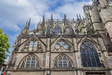 St. Martin's Cathedral or Dom Church (Domkerk, from 1254), Gothic church dedicated to Saint Martin of Tours. Utrecht, the Netherlands.