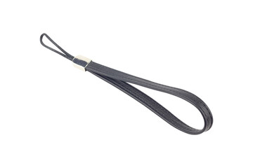 black hand strap from a wallet or clutch isolated from background