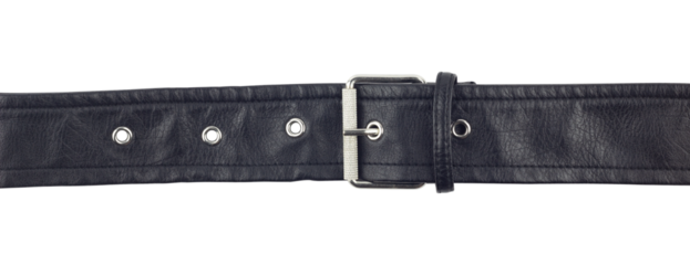 black leather belt isolated from background