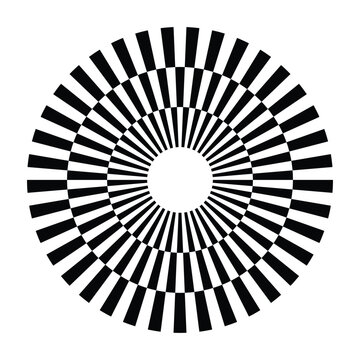 recommend clip art: A circular frame with a black and white checkerboard pattern, resembling a chess border or race frame. Vector illustration on a white background.