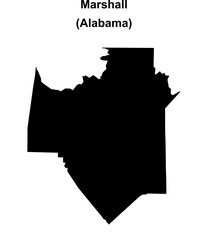 Marshall County (Alabama) blank outline map