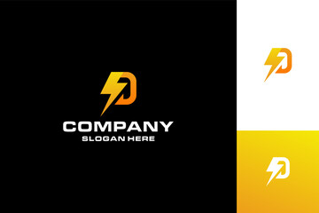 Electric letter D logo design