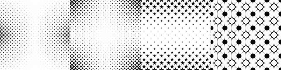 Monochrome geometrical pattern collection