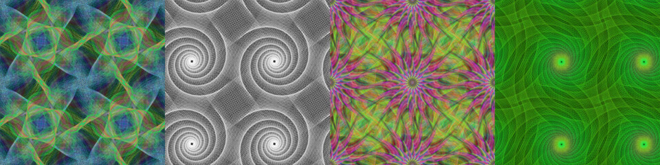 Fototapeta premium Seamless fractal pattern background collection
