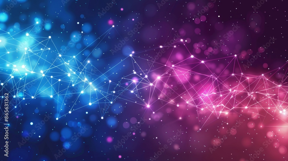 Wall mural abstract digital background. big data visualization. network connection structure. science backgroun