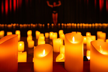 balerina dancing on stage with lots of candles © Ruslan
