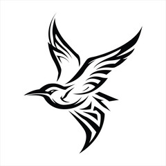 a drawing of a bird with a black outline of a bird on it