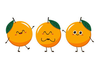 Orange cartoon vector. Orange character design. 