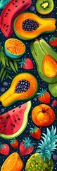 Colorful Fruit Abstract Background