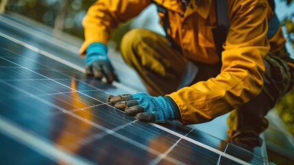 Renewable energy engineer designing solar panels showcasing sustainable energy solutions