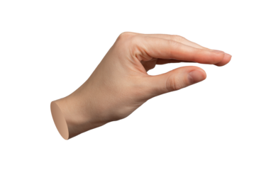 Hand gesture, sign, showing something, little bit. isolated on white background., transparent PNG cutout