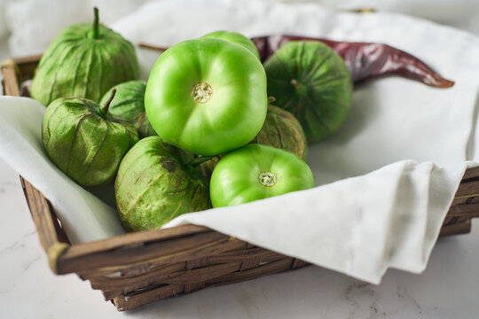 Fresh green tomatillo from mexico