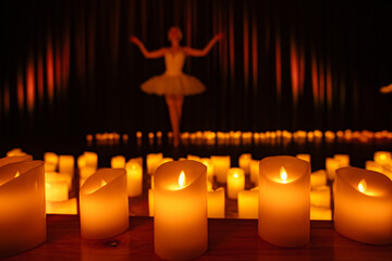 balerina dancing on stage with lots of candles © Ruslan