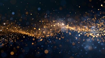 Obraz premium Dark background with a glittering gold garland.
