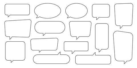 Obraz premium Speech bubble, speech balloon, chat bubble line art icon for apps and websites.