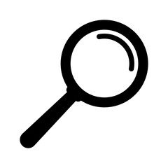Magnifying glass icon, magnifier or loupe sign. Search icon.