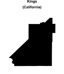 Kings County (California) blank outline map