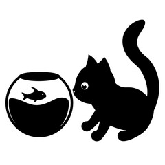  cat playing with fish