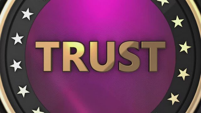 Trust, belief, respect, reliance symbol golden