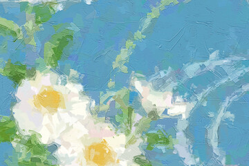 Oil paintings and various flowers, lotus leaves, butterflies, birds, roses, peonies, etc. are beautiful