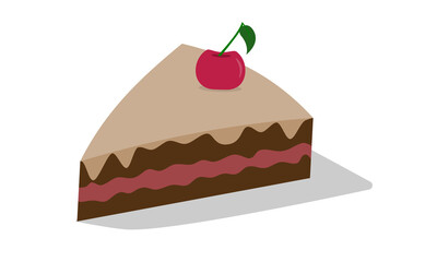 Kuchen - Kirschkuchen - Isometrische Ansicht
